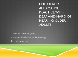Culturally Affirmative Practice with Deaf and Hard of Hearing Older