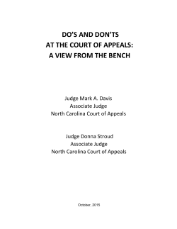 do`s and don`ts at the court of appeals: a view from the bench