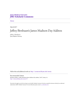 Jeffrey Birnbaum`s James Madison Day Address