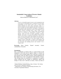 Sustainable Conservation of Forests: Islamic Guidelines
