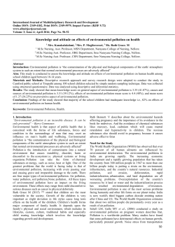 Knowledge and attitude on effects of environmental pollution on health