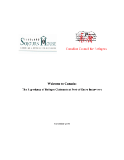 Canadian Council for Refugees Welcome to Canada: