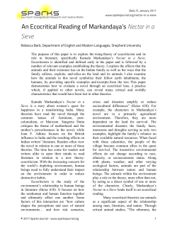 An Ecocritical Reading of Markandaya`s Nectar in a Sieve
