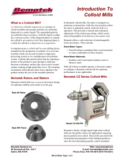 Introduction To Colloid Mills