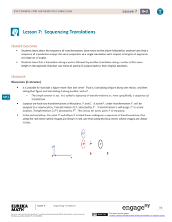 Lesson 7: Sequencing Translations