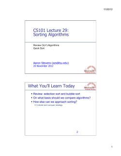 Quick Sort - Computer Science