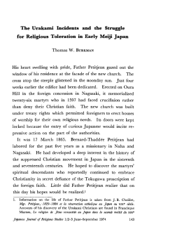 The Urakami Incidents and the Struggle for Religious Toleration in