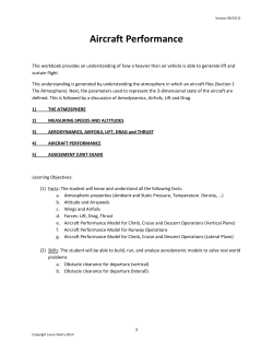 Atmosphere, Aerodynamics, Aircraft Dynamics, Aircraft Performance