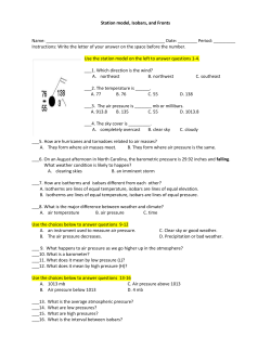 Station model, Isobars, and Fronts Name