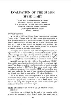 Evaluation of the 55 MPH Speed Limit - Purdue e-Pubs