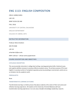 eng 1113: english composition - UCO