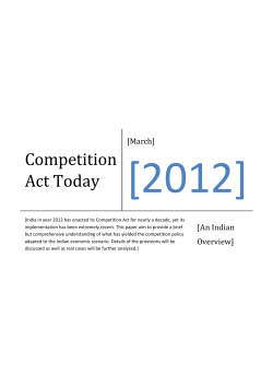 Competition Act Today: an Indian overview