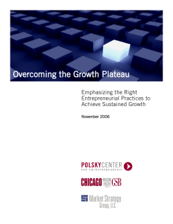 Overcoming the Growth Plateau