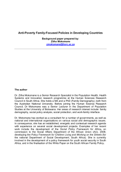 Anti-poverty family-focused policies in developing countries
