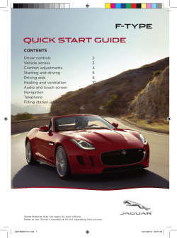 QUICK START GUIDE F-TYPE