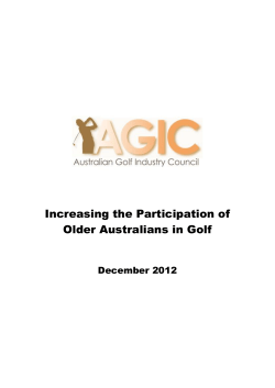 Increasing the Participation of Older Australians in Golf