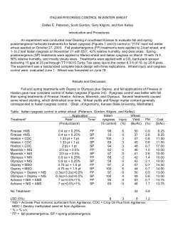 Italian Ryegrass Control in Wheat, 2004 - K