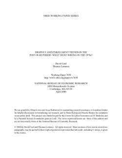 Dropout and Enrollment Trends in the Post-War Period