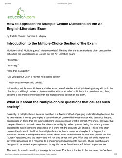 How to Approach the Multiple-Choice Questions on the AP English