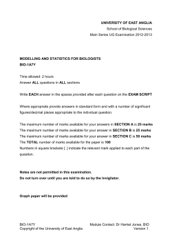 UNIVERSITY OF EAST ANGLIA