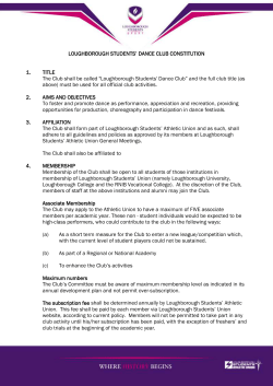 LOUGHBOROUGH STUDENTS` DANCE CLUB CONSTITUTION 1