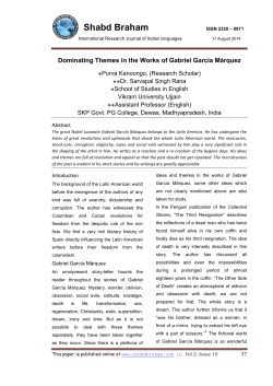 Dominating Themes in the Works of Gabriel Garc&iacute;a M&aacute;rquez