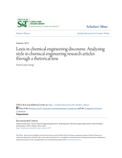 Lexis in chemical engineering discourse: Analyzing
