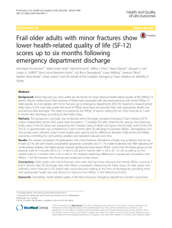 Frail older adults with minor fractures show lower health