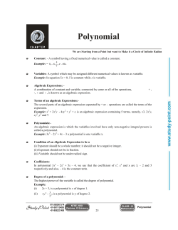 Polynomial - Study Point