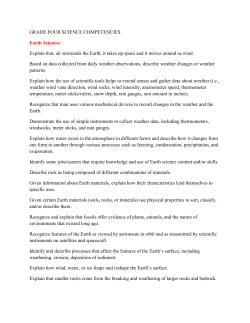 GRADE FOUR SCIENCE COMPETENCIES Earth Sciences Explain