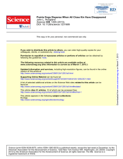 Prairie Dogs Disperse When All Close Kin Have Disappeared