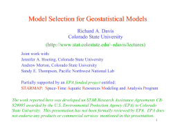 Model Selection for Geostatistical Models