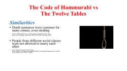 The Code of Hammurabi vs The Twelve Tables of Roman Law
