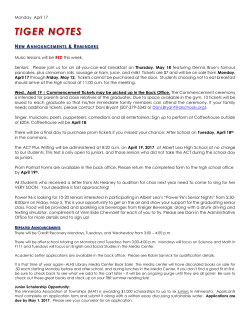 tiger notes - Albert Lea Area Schools