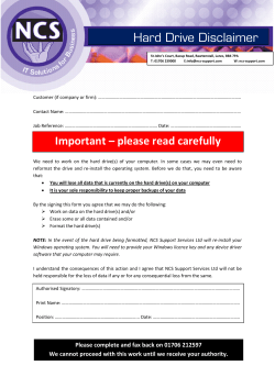 Hard Drive (HDD) Disclaimer Form
