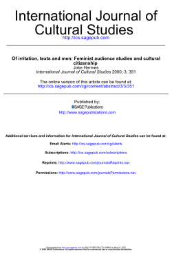 Of Irritation, Text, and Men. Feminist Audience Studies and Cultural