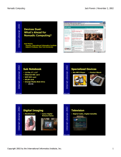 Devices Duel: What`s Ahead for Nomadic Computing?