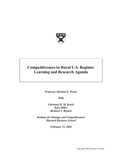 Competitiveness in Rural U.S. Regions: Learning and Research