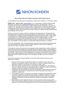 Nihon Kohden Names Dr. Wilson Constantine CEO of North America