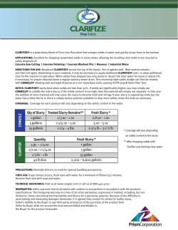 Qty of Slurry Treated Slurry Remains** Fresh Slurry * 1 gallon 1/3 oz