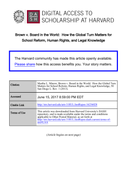 Brown v. Board in the World: How the Global Turn Matters for School