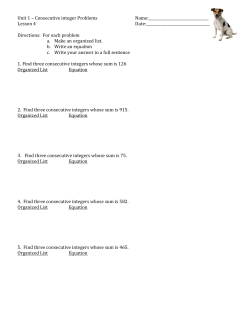 Dog-Consecutive Integer worksheet