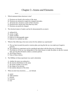Chapter 2--Atoms and Elements