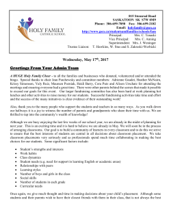 May 17 - Greater Saskatoon Catholic Schools