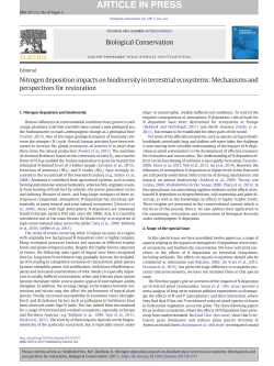 Nitrogen deposition impacts on biodiversity in terrestrial - B-ware