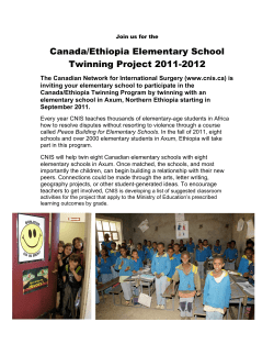 Canada/Ethiopia Elementary School Twinning Project 2011-2012