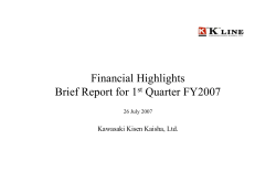 Financial Highlights Brief Report for 1st Quarter FY2007