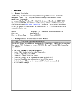 1. LINKSYS 1.1 Product Description The following are device