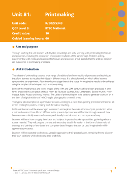 Unit 81: Printmaking - BCOT art department