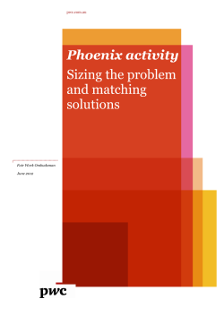Phoenix activity report - sizing the problem and matching solutions